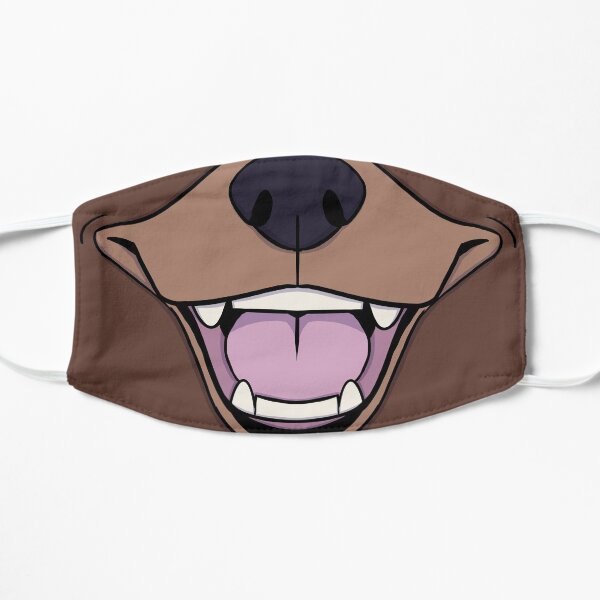 Brown Bear Face Mask Flat Mask