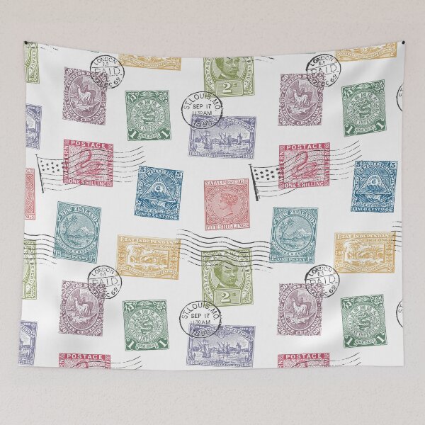 Item preview, Vintage stamps pattern designed and sold by GoDesign1.
