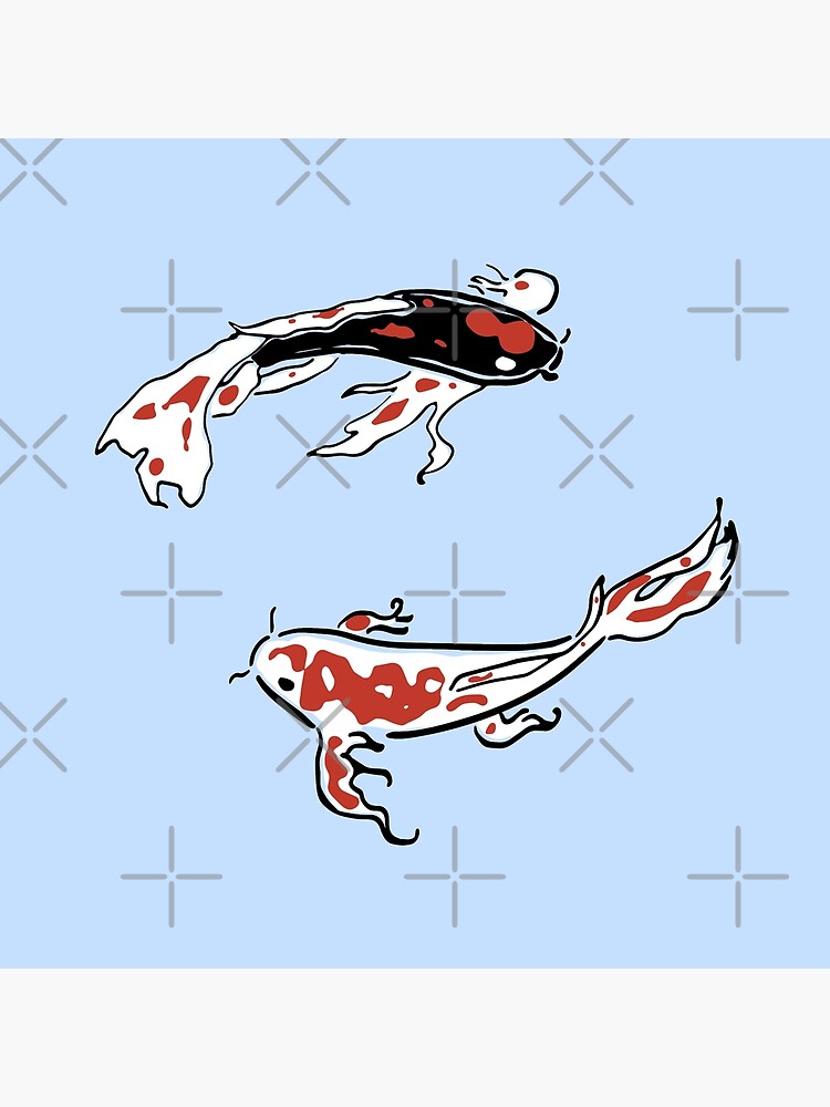 japanese koi carp fish outline drawing - yin and yang - line drawing Art  Board Print for Sale by Kinisis