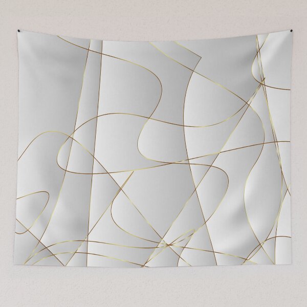 Item preview, Gold abstract lines on a white background designed and sold by GoDesign1.