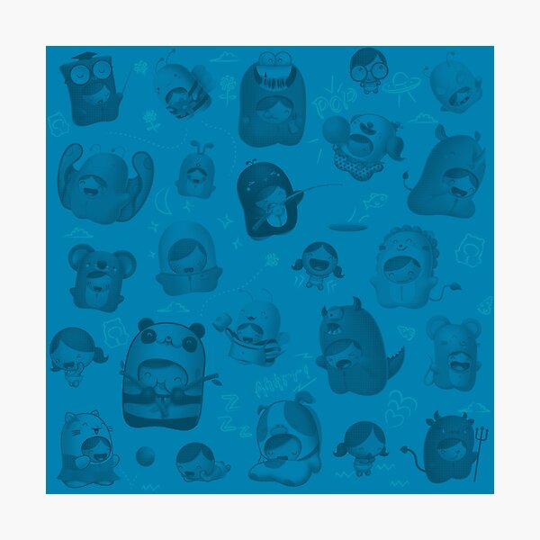 Item preview, Patrón de personajes de Kami y Dani - Azul designed and sold by Kami and Dani.