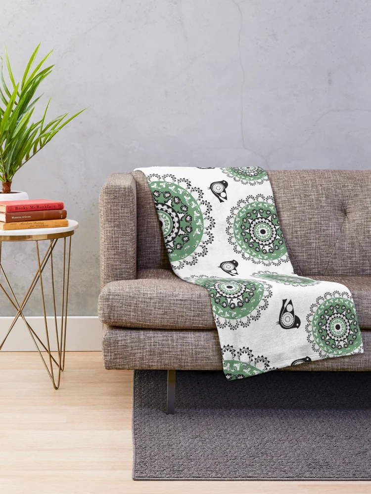 Thumbnail 2 of 6, Throw Blanket, Traditional mandala designed and sold by Rococodesigns.