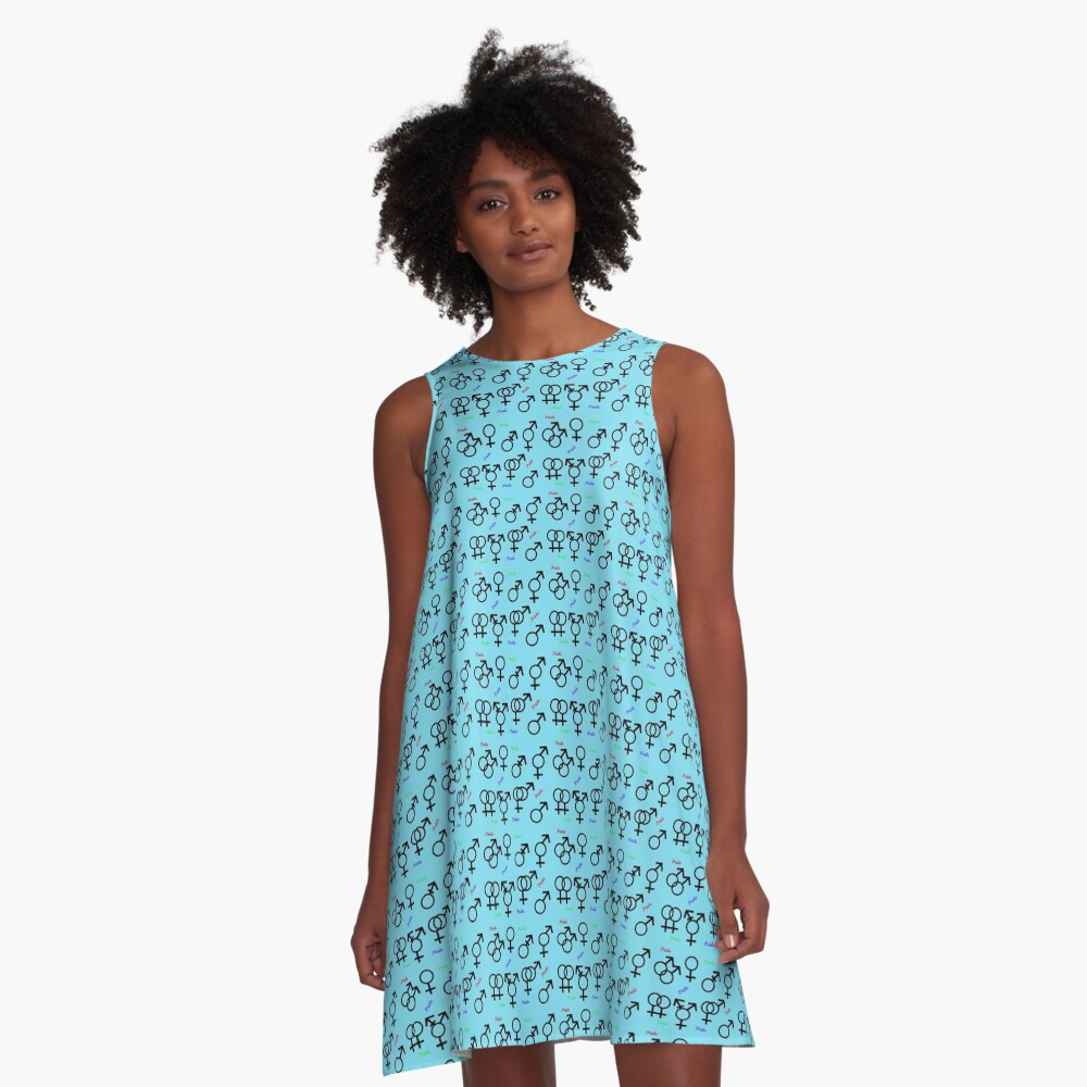 Human Pride,monochrome with text A-Line Dress