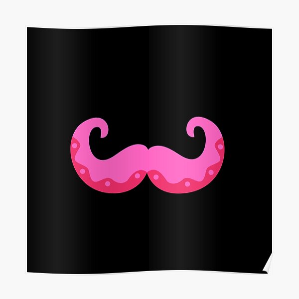 Curly Mustache Posters Redbubble - handlebar mustache roblox