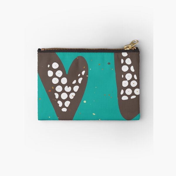 Item preview, Hearts Background Design in Green Umber Complementary Tones GC-116-6 designed and sold by GraphicCharms.
