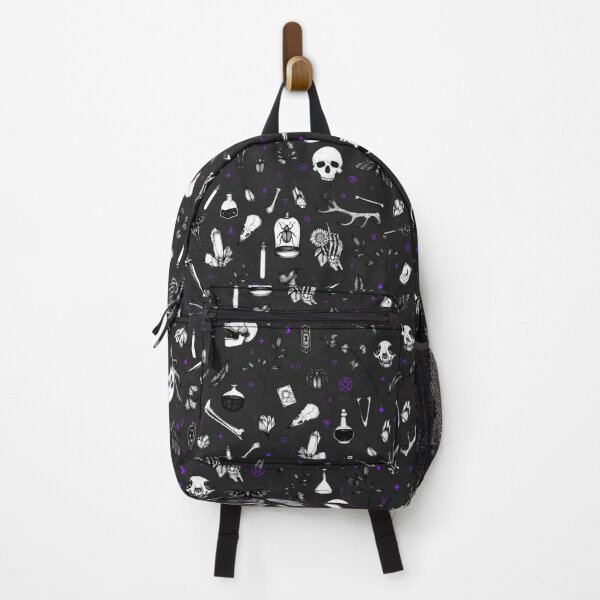 Black and Purple Witchy Pattern Backpack