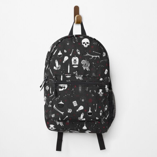Black and Red Witchy Pattern Backpack