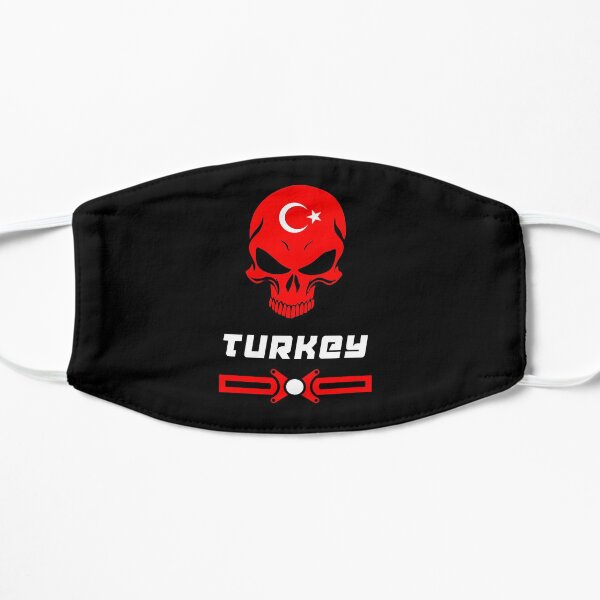 Flag and skull. Great as a gift for Istanbul Flat Mask