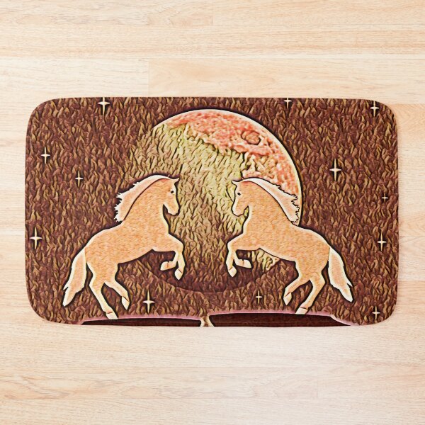 Item preview, A pair of horses against the background of the full moon designed and sold by helenkaiy.