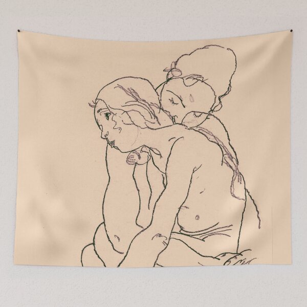 Item preview, Egon Schiele - Dos mujeres abrazándose designed and sold by DejaVuStudio.