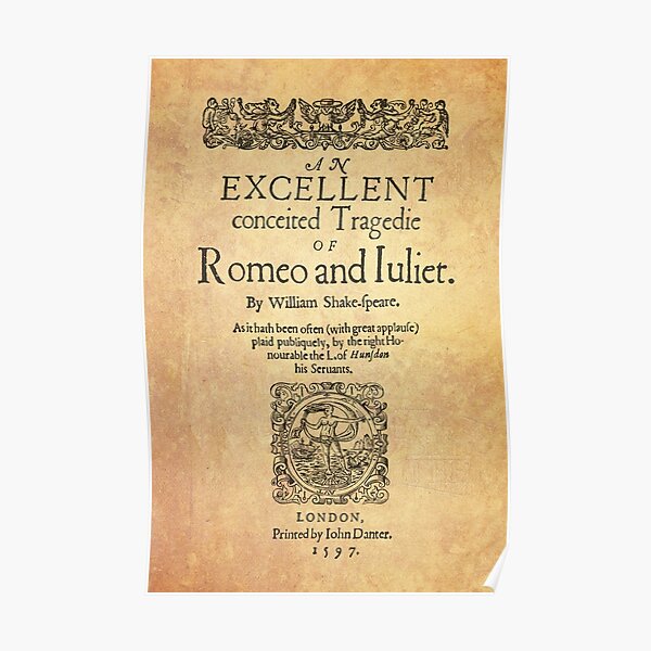 Shakespeare, Romeo and Juliet 1597 Póster