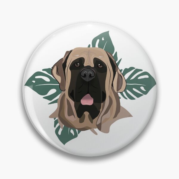 Item preview, Bull Mastiff dog face Monstera Mood illustration  designed and sold by lozchai.