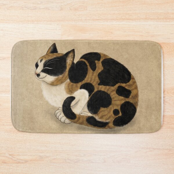 Item preview, Minhwa: Dozing tricolor cat (Korean traditional/folk art) designed and sold by minsillust.