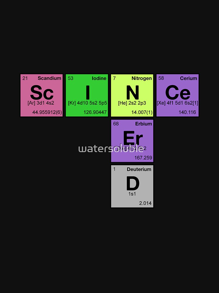 "SCIENCE NERD Periodic Elements Scramble!" Tshirt by watersoluble