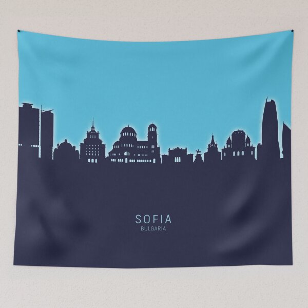 Item preview, Sofia Bulgaria Skyline designed and sold by ArtPrints.