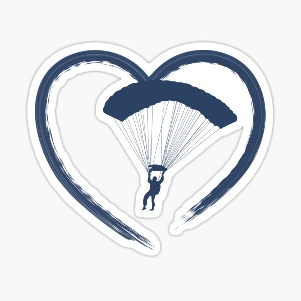 Aperçu de l'œuvre Skydiving Love - Parachute Heart créée et vendue par Juttas-Shirts.