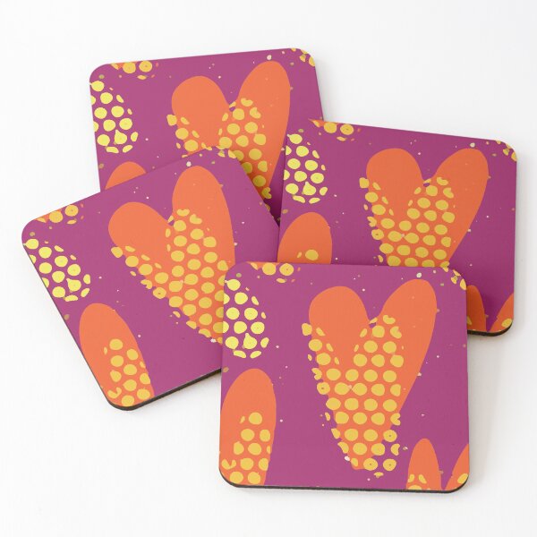 Item preview, Abstract Hearts Graphic Design in Crimson and Orange Complementary Tones GC-116-10 designed and sold by GraphicCharms.