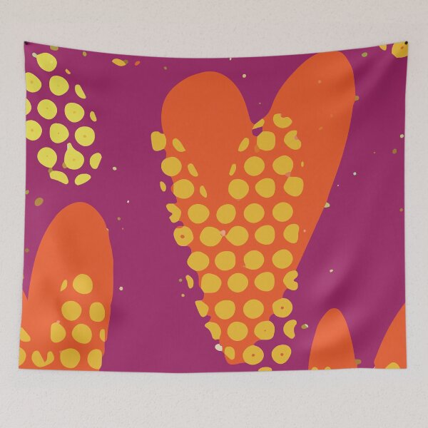 Item preview, Abstract Hearts Graphic Design in Crimson and Orange Complementary Tones GC-116-10 designed and sold by GraphicCharms.