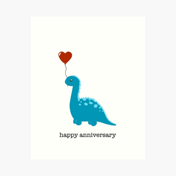 Aperçu de l'œuvre Joyeux anniversaire Dino créée et vendue par Tilly Scribbles.