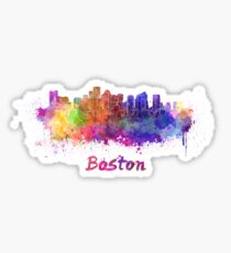 Boston skyline in watercolor Sticker
