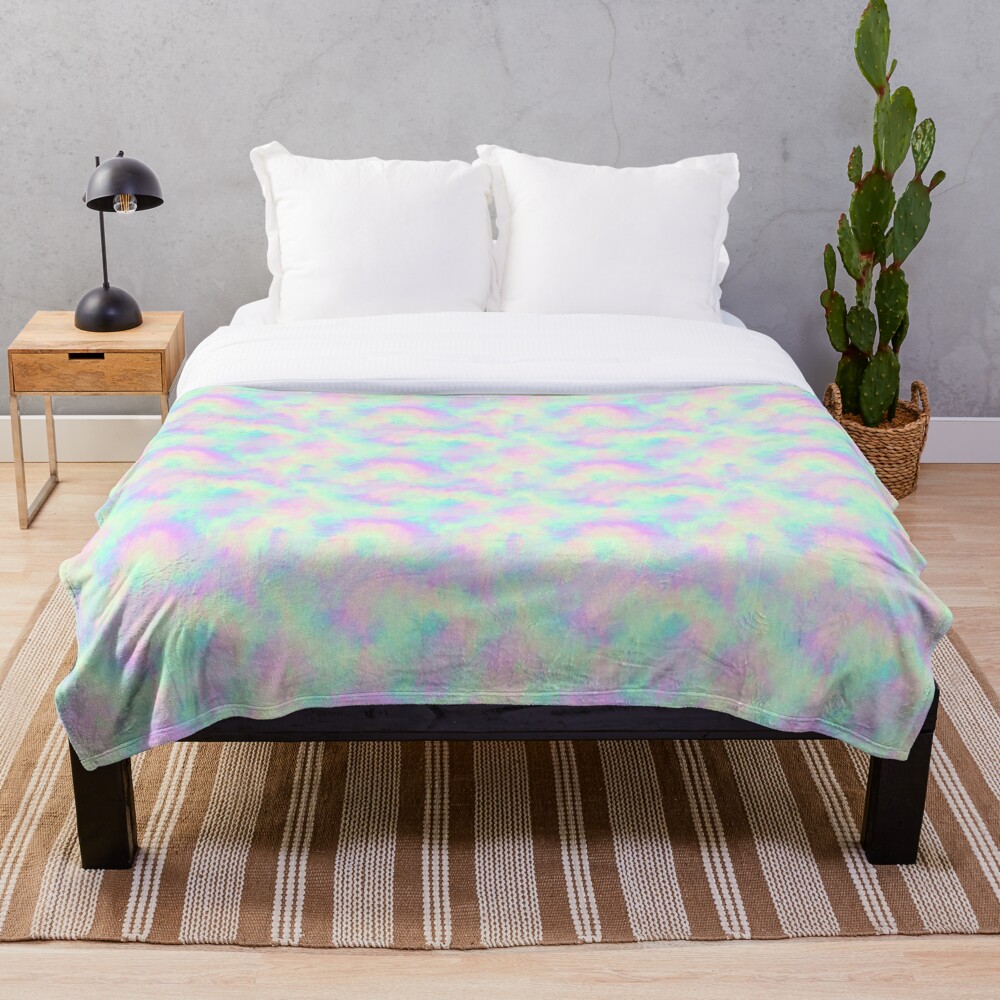 "Rainbow Tie Dye Pastel" Throw Blanket by FelisAstrum Redbubble
