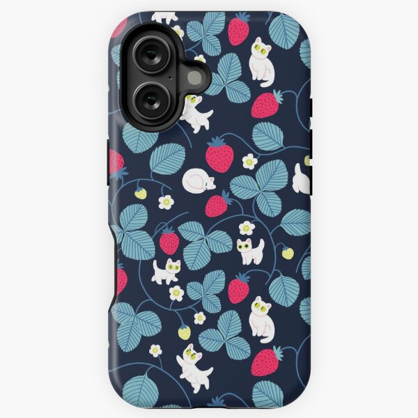 Vista previa del artículo con la obra «Gatos de fresa - azul», diseñado y vendido por hellocloudy.