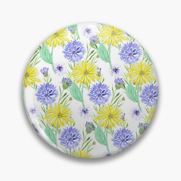Item preview, Sunflowers and Cornflowers Pattern, White Background designed and sold by mhailittlearts.