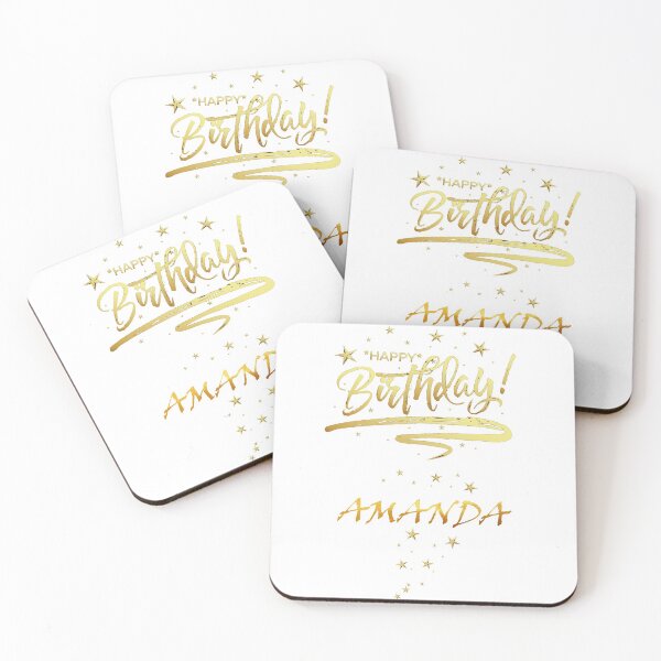 Item preview, HAPPY BIRTHDAY AMANDA : Unique & Special Gift that Customs on your Personal Name with an Enjoying & Lovely Design designed and sold by roji-world-shop.