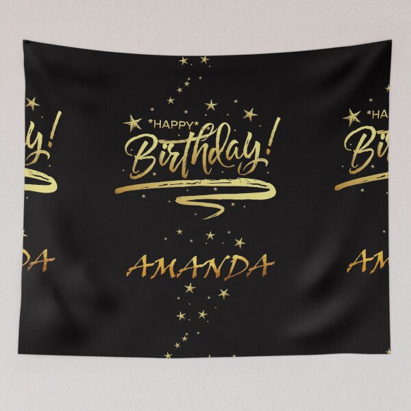 Item preview, HAPPY BIRTHDAY AMANDA : Unique & Special Gift that Customs on your Personal Name with an Enjoying & Lovely Design designed and sold by roji-world-shop.