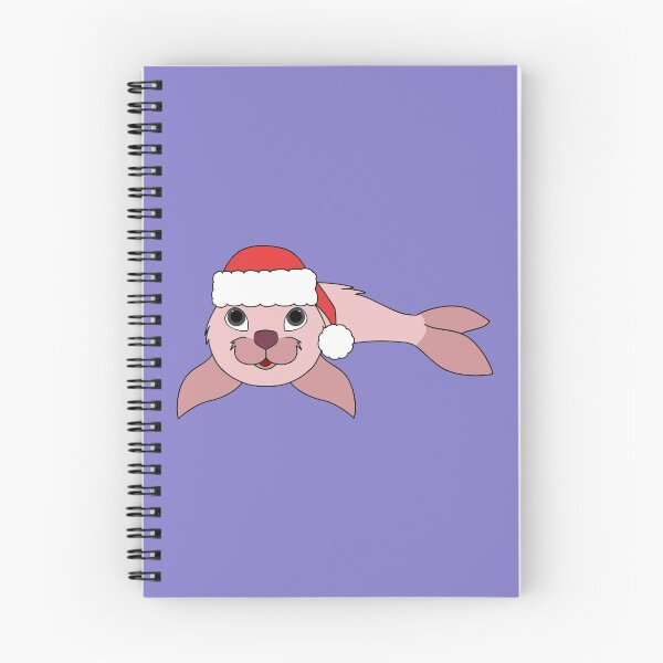Artikelvorschau, Hellrosa Baby Seal mit Weihnachten Red Santa Hat entworfen und verkauft von Grifynne.
