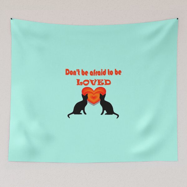 Item preview, Don't be afraid to be LOVED. A pair of cats designed and sold by helenkaiy.