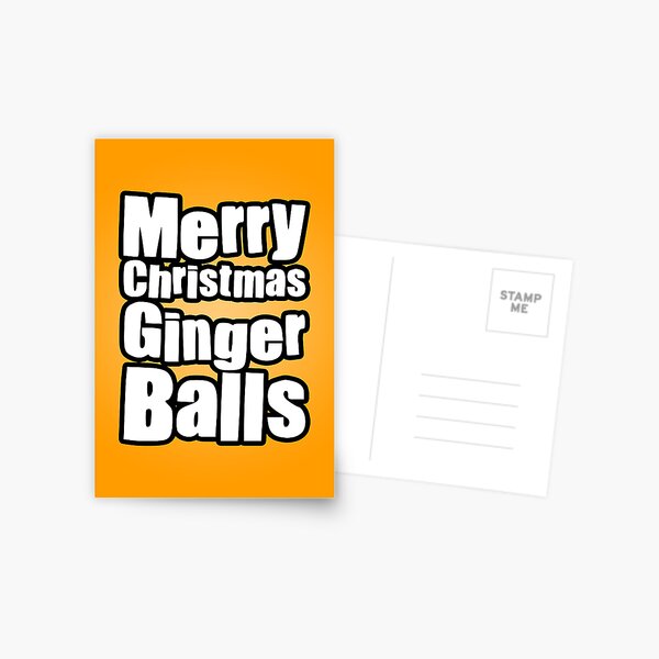 Merry Christmas Ginger Balls Postcard