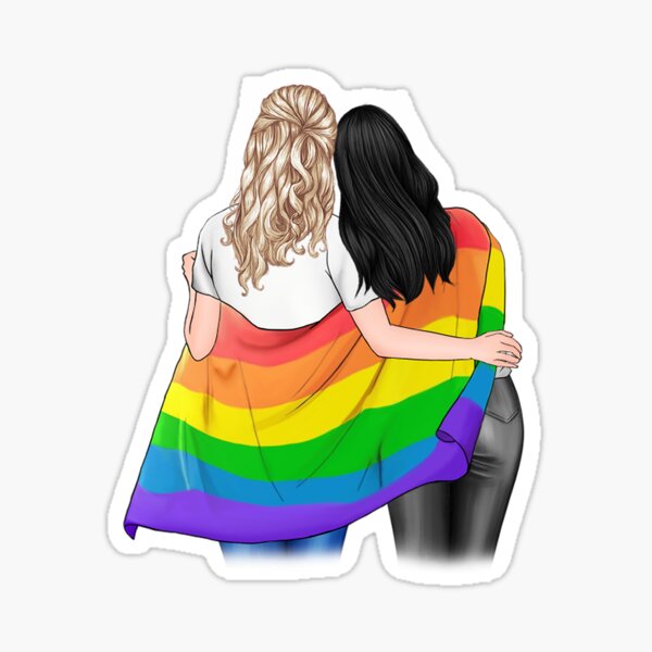 PRIDE Wedding Cute Lesbian Black Couple | Sticker