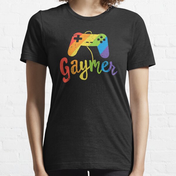 Gaymer Shirt - LGBT Pride Gay Gamer Rainbow Flag Gift Essential T-Shirt