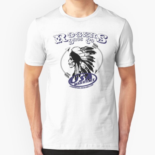 usa warriors indian by rogers bros Slim Fit T-Shirt
