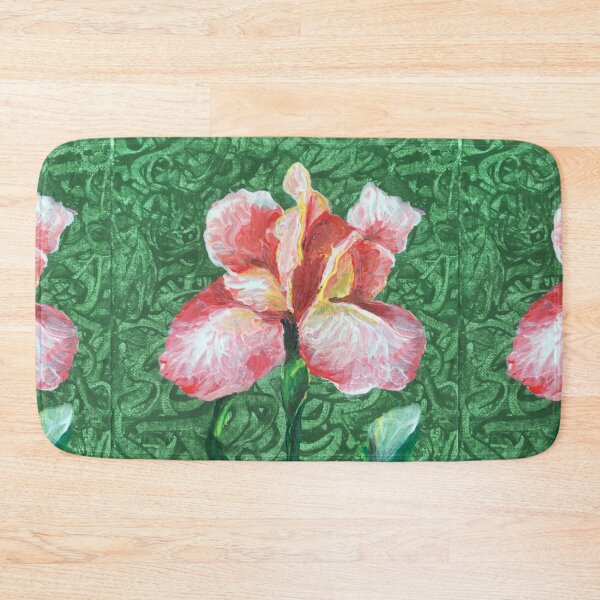 Item preview, Pink Iris Flower in Green Background - Original work series designed and sold by baudrillier.