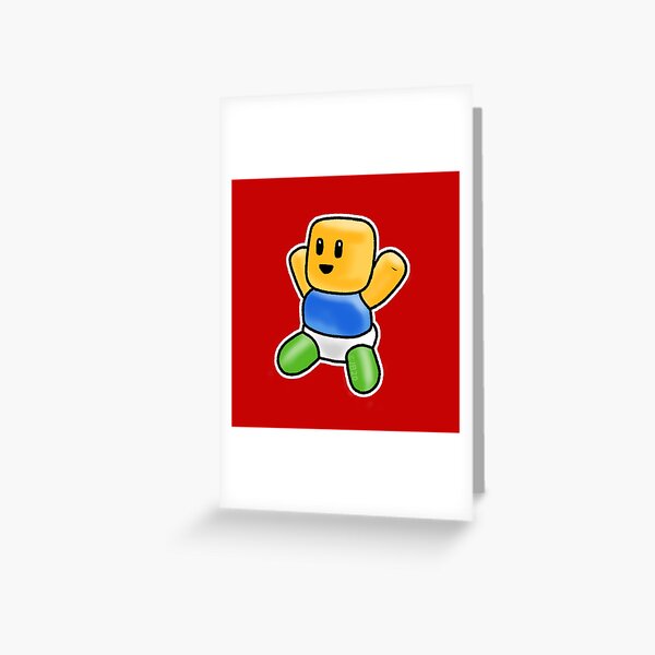 Oof Block Head Greeting Card By Pickledjo Redbubble - roblox quill lake teddy bear
