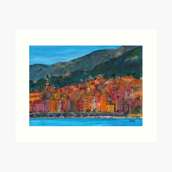 Vieux Menton, France Art Print