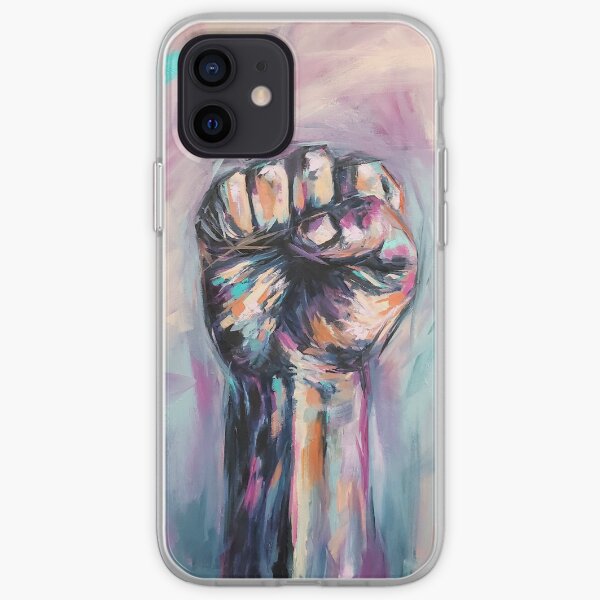 Black Lives Matter Raised Fist Original Acrylic Painting - Proceeds To African American Support iPhone Soft Case