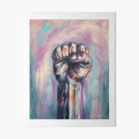 Black Lives Matter Raised Fist Original Acrylic Painting - Proceeds To African American Support Art Board Print