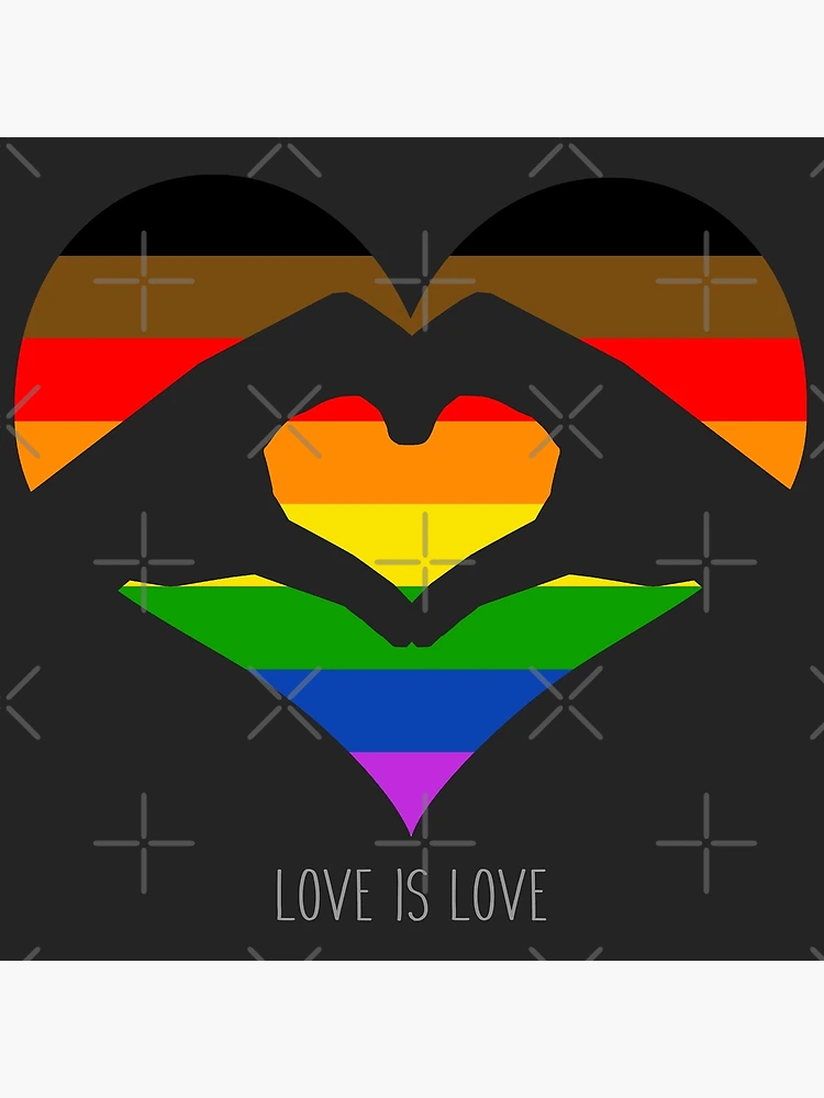 Purse Strap - LOVE IS LOVE Heart Black Rainbow