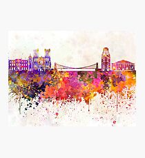 Bristol skyline in watercolor background Photographic Print