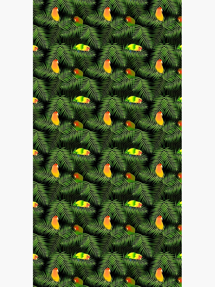 Yellow Lovebird Parrot & Palm Leaves by popparrot