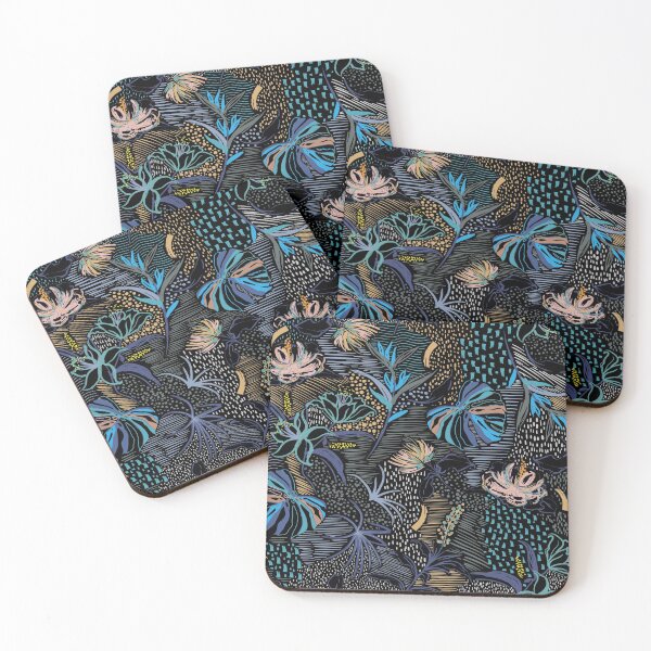 Item preview, Black And Blue Floral Patterns designed and sold by noirty.