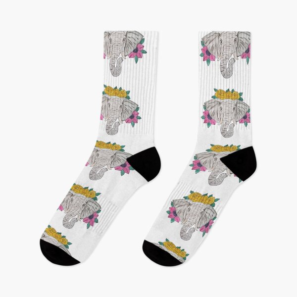 Item preview, Elephant with flowers designed and sold by MammaPanda.