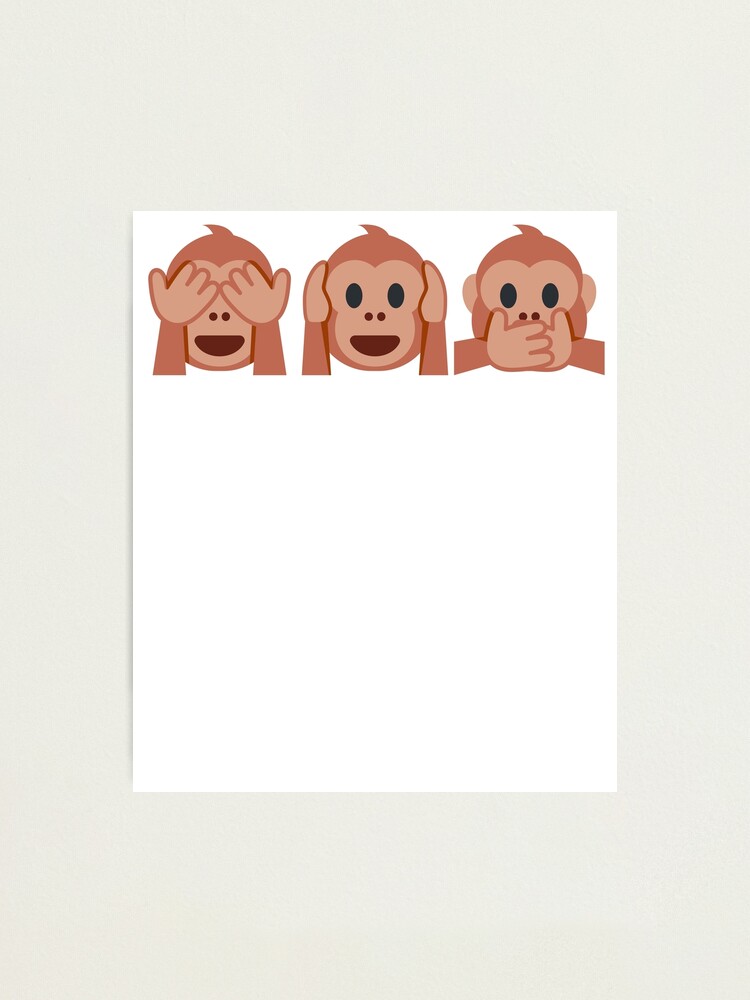 Three Monkeys Emoji See Hear Speak No Evil Emoji Emoticon Gift