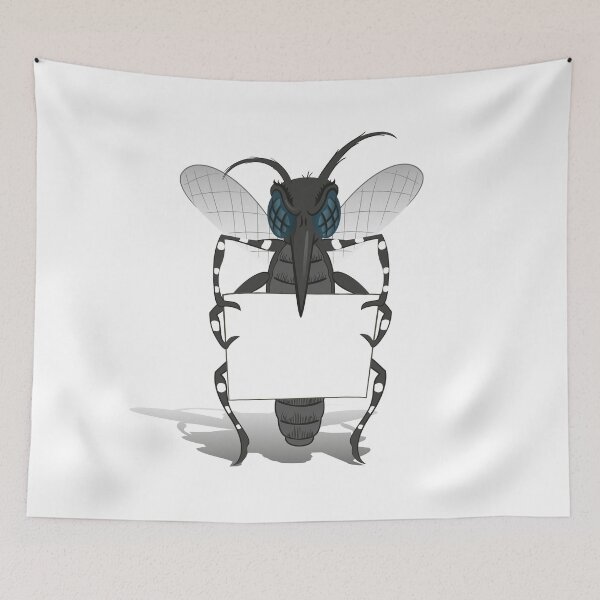 Item preview, Aedes Aegypti Mosquito stilt holding small poster. Ideal for informational and institutional related sanitation and care designed and sold by LucianoCosmo.