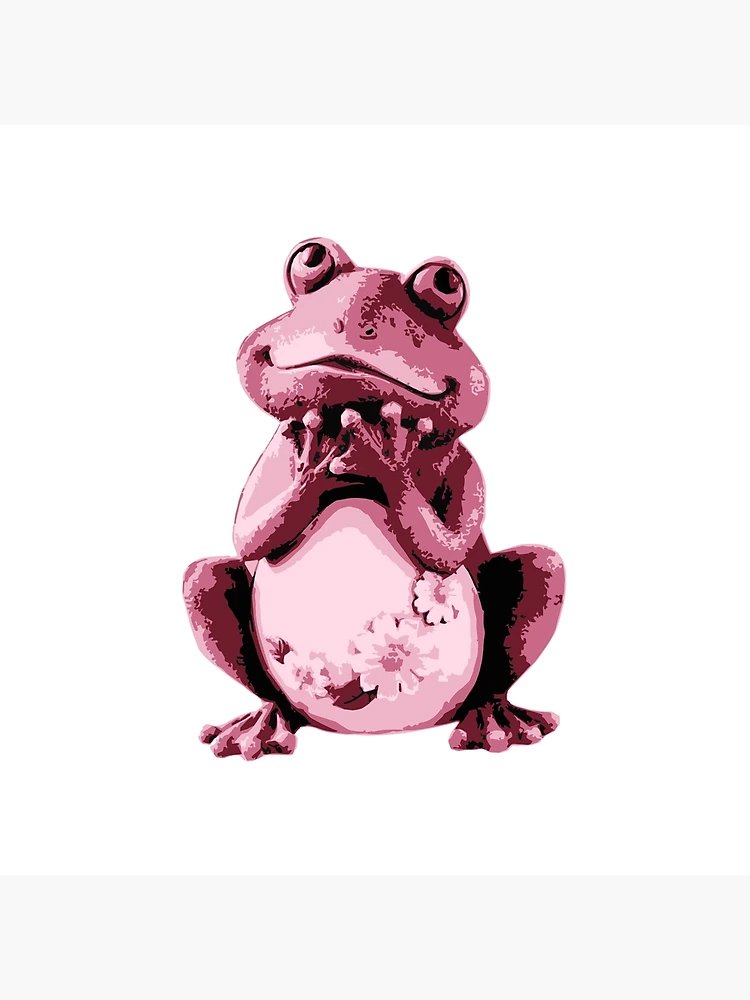pink frog. cute frog. squatting toad  Art Board Print for Sale by  SyahrulPopArt