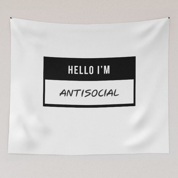 Item preview, HELLO I'M ANTISOCIAL - BLACK designed and sold by SarahConH.
