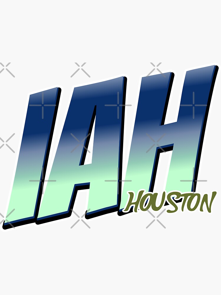 "IAH, Houston, IATA airport code. " Sticker for Sale by MultistorieDog